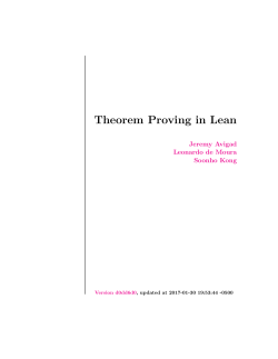 Theorem Proving in Lean