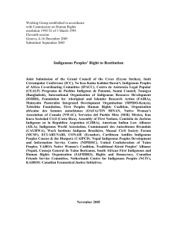 Indigenous Peoples` Right to Restitution