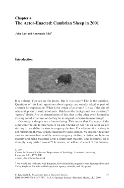 The Actor-Enacted: Cumbrian Sheep in 2001