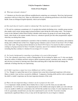 FAQ for Prospective Volunteers Circle of Care Program Q. What