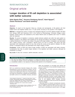 Longer duration of B cell depletion is associated with better outcome