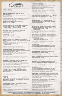 PUB FAVORITES - Squatters Pub