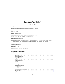 Package `psytabs`