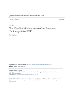 The Need for Modernization of the Economic Espionage Act of 1996