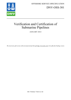 DNV-OSS-301 Verification and Certification of Submarine Pipelines