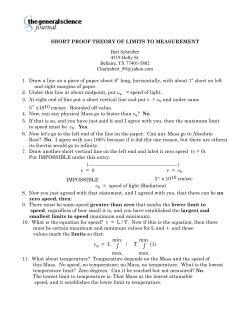 SHORT PROOF THEORY OF LIMITS TO MEASUREMENT Bert