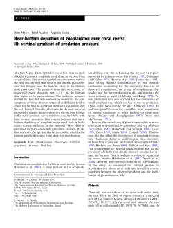 Near-bottom depletion of zooplankton over coral reefs: III: vertical