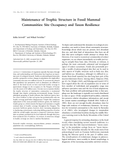 Maintenance of Trophic Structure in Fossil Mammal Communities