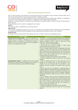 Covea Private Car - Policy Summary