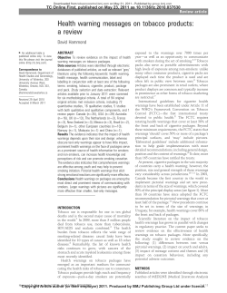 Health warning messages on tobacco products: a review