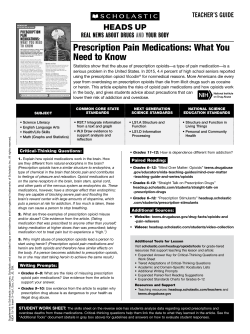 Prescription Pain Medications: What You Need to Know