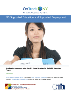 Supported Employment and Supported Education