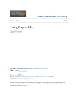 Taking Responsibility - Trace: Tennessee Research and Creative