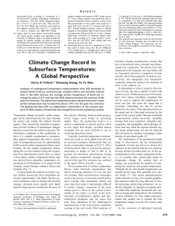 Climate Change Record in Subsurface Temperatures