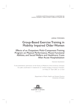 Group-Based Exercise Training in Mobility Impaired Older Women