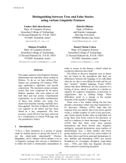 Distinguishing between True and False Stories using various
