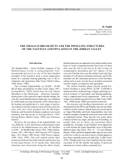 D. Nadel THE OHALO II BRUSH HUTS AND THE DWELLING