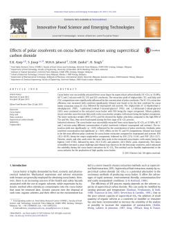 Effects of polar cosolvents on cocoa butter extraction using