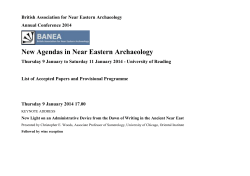 New Agendas in Near Eastern Archaeology