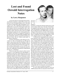 Lost and Found Oswald Interrogation Notes
