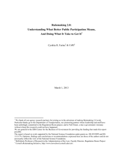 Rulemaking 2.0: Understanding What Better Public Participation
