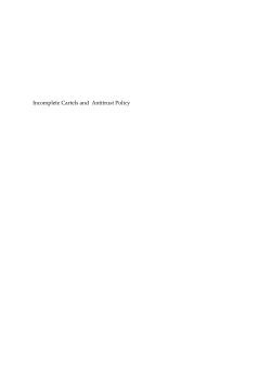 Incomplete Cartels and Antitrust Policy