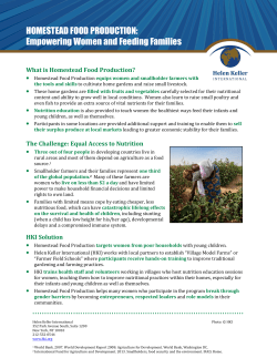 HOMESTEAD FOOD PRODUCTION - Helen Keller International