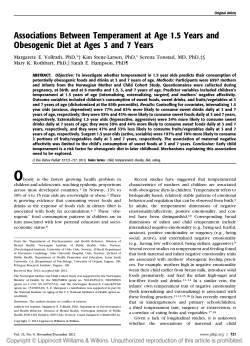 Associations Between Temperament at Age 1.5 Years and