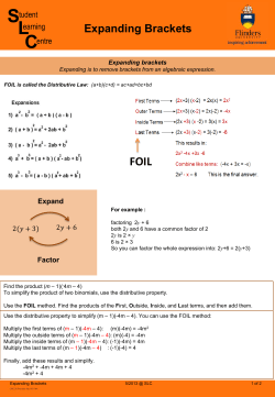 Expanding Brackets (PDF 241KB)