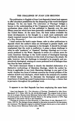 The Challenge of Juan Luis Segundo