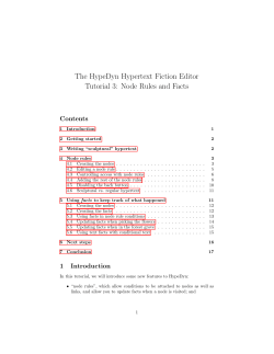 The HypeDyn Hypertext Fiction Editor Tutorial 3: Node Rules and