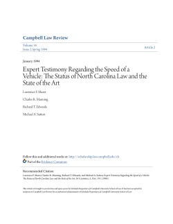 Expert Testimony Regarding the Speed of a Vehicle