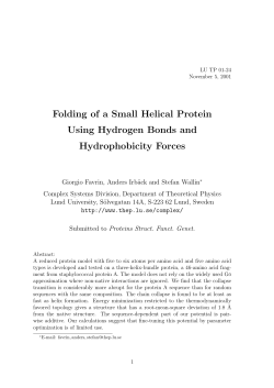 Folding of a Small Helical Protein Using Hydrogen Bonds and