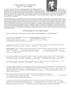 A Modest Proposal worksheet