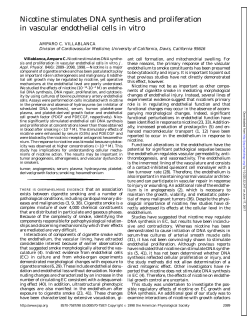 Nicotine stimulates DNA synthesis and proliferation in vascular