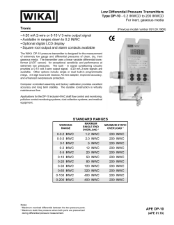 Low Differential Pressure Transmitter (DP-10)