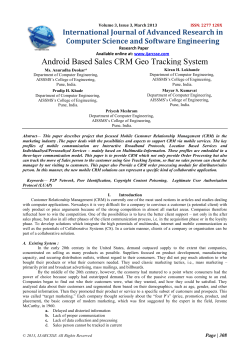 Android Based Sales CRM Geo Tracking System