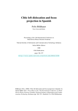 Clitic left dislocation and focus projection in Spanish