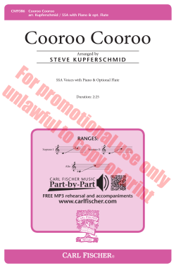Cooroo Cooroo - Stanton`s Sheet Music