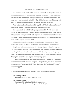 This morning I would like to talk to you about one of THE most