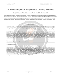 A Review Paper on Evaporative Cooling Methods