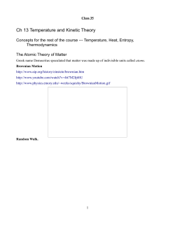 Ch 13 Temperature and Kinetic Theory