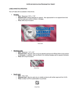 a Price List for hangtags and labels and an FAQ sheet