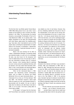 Sandra Kisters Interviewing Francis Bacon