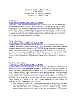 G.S. Chapter 45: Power of Sale Foreclosure Case Summaries