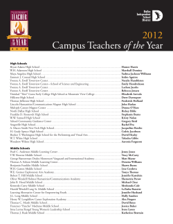 2012 Campus Teachers of the Year