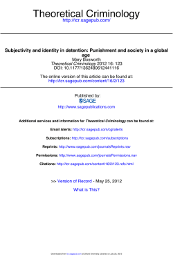 Theoretical Criminology - Oxford Law