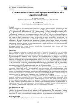 Communication Climate and Employee Identification with