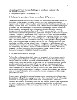 Interacting with Text: the role of dialogue in