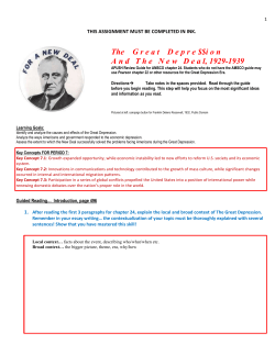 The Great Depression and New Deal, 1929-1939
